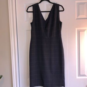 Banana Republic V Neck Pinstripe/Plaid Dress